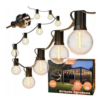 SmartLED LED kültéri dekorációs fényfüzér 36xE12/1W/230V 22,35 m IP65 fekete 4451 kép