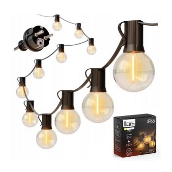 SmartLED LED kültéri díszlánc 20xE12/1W/230V 20 m IP65 fekete 4452