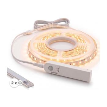 SmartLED Szett 1x érzékelős LED szalag FLEX LED/3,6W/4xAA 2 m + 2x beépíthető profil 1 m 2xSD0028+1xP227986 kép
