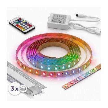 SmartLED SZETT 1x LED RGBW szalag DIGITAL LED/9,6W/230V 3 m + 3x beépíthető profil 1 m + távirányító 3xSD0106+1xW4306 kép