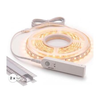 SmartLED SZETT 1x LED szalag érzékelővel FLEX LED/3,6W/4xAA 2 m + 2x 1 m beépíthető profil 2xSD0106+1xP227986 kép