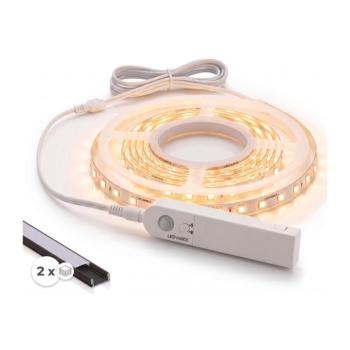 SmartLED SZETT 1x LED szalag érzékelővel FLEX LED/3,6W/4xAA 2 m + 2x beépíthető profil 1 m 2xSD0029+1xP227986 kép