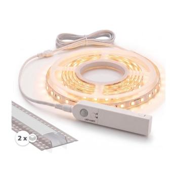 SmartLED SZETT 1x LED szalag érzékelővel FLEX LED/3,6W/4xAA 2 m + 2x beépíthető profil 1 m 2xSD0107+1xP227986 kép