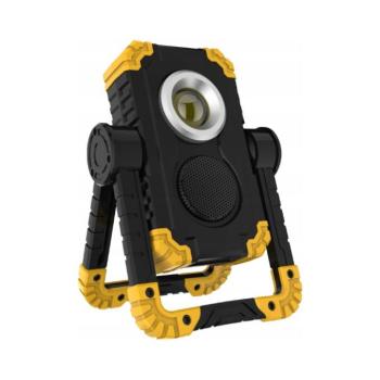 SmartLED Újratölthető LED reflektor hangszóróval LED/10W/5V 4400 mAh IP44 fekete/sárga 5882 kép