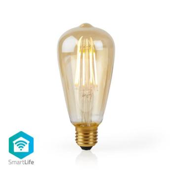 SmartLife LED izzó | Wi-Fi | E27 | 500 lm | 5 W | Meleg Fehér | 2200 K | Üveg | Android™ / IOS | ST64 | 1 db kép