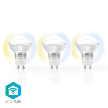 SmartLife LED Spot | Wi-Fi | GU10 | 400 lm | 5 W | Hideg Fehér / Meleg Fehér | 2700 – 6500 K | Energia osztály: F | Android™ / IOS | PAR16 | 3 db kép