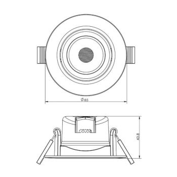SMD 68 230 V-os LED beépíthető mennyezeti lámpa, fehér, 2 700 K