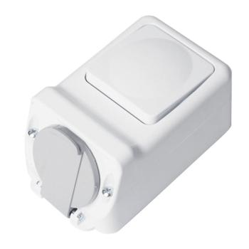 SOCKET+ONE BUTTON ONE WAY SWITCH 16А 250V, IP44 kép