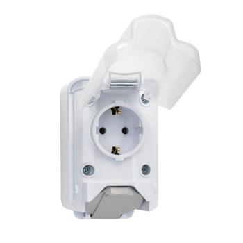 SOCKET+ SOCKET GERMAN TYPE 16A 250V WHITE, IP44 kép