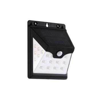 SOLAR LED napelemes reflektor SOLIGHT W 1W 110lm 6400K (hideg fehér) mozgásérzékelővel és alkonykapcsolóval 18650 3,7V 1200mAh IP44 fekete 3210180 VITO kép