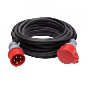 Solight hosszabbító vezeték - aljzat, 20 m, 400 V / 32 A, fekete, gumi kábel H05RR-F 5G 2,5 mm2 kép