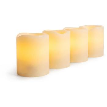 Solight karácsonyi gyertya készlet, 4 db, 4,5x6cm, természetes viasz, 1x CR2032 kép