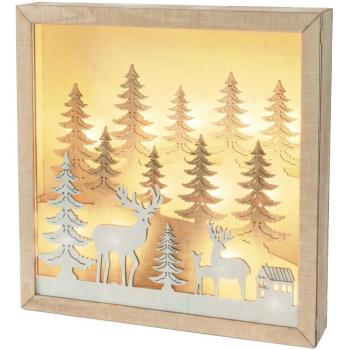 Solight LED 3D fa karácsonyi dekoráció keretben, 12x LED, 25cm, 2x AA kép