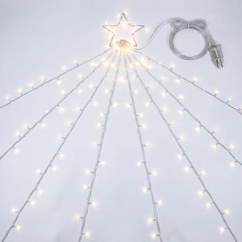 Solight LED fényfüzér csillaggal, karácsonyfára, magasság 2,1m, 212 LED, IP44