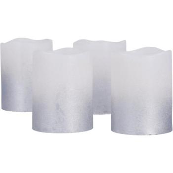 Solight LED gyertya készlet, időzítő, 4 db, 6,5 cm, ezüstszín