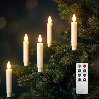Solight LED karácsonyfagyertya szett, 10x gyertya, távirányító, időzítő, 1x AAA