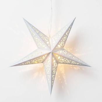 Solight LED karácsonyi csillag, ezüst, függeszthető, időzítővel, 40cm, 15x LED, 2x AA kép