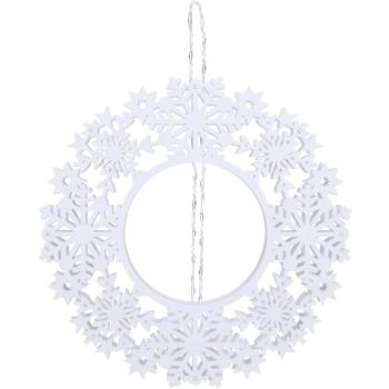 SOLIGHT LED karácsonyi koszorú, fa, 10×LED, fehér, 30 cm, időzítő kép