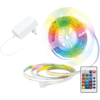 Solight LED SMD RGB szalag szett, adapterrel és távirányítóval, 3 m, 10 W/m, többszínű kép
