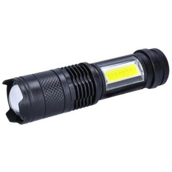 Solight LED újratölthető zsebzseblámpa zoommal, fekete szín kép
