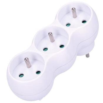 Solight Splitter adapter tartóval, 3x 10A/230V fehér