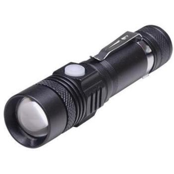 Solight újratölthető LED zseblámpa kerékpáros tartóval 400lm fókusz Li-Ion USB kép