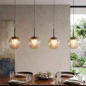 Solis LED lógó világítás, 2 izzós, hosszú, bronz, üveg, 2 700 K kép