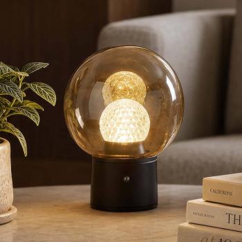 Solis LED tölthető asztali világítás, bronz, üveg, 2 700 K kép