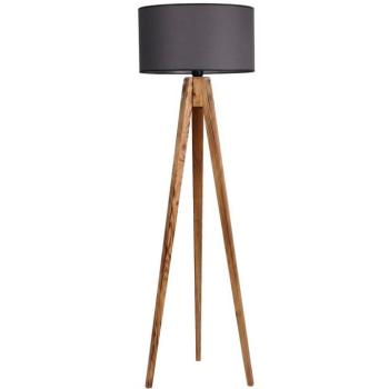 Sötétszürke-natúr színű állólámpa textil búrával (magasság 153 cm) Tripod – Opviq lights