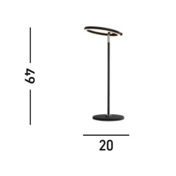 Space LED asztali lámpa, fekete, fém kép