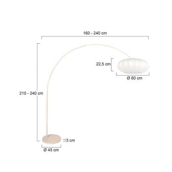 Sparkled Light álló lámpa, krém/fehér, 240 cm, selyem kép