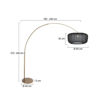 Sparkled Light íves álló lámpa, bronz/fekete nejlon, 240 cm kép