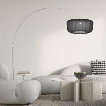 Sparkled Light íves álló világítás, acél/fekete nylon, 240 cm kép