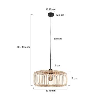 Sparkled Light lógó világítás, fekete/természetes bambusz, Ø 40 cm kép