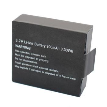 Sportkamera akkumulátor, 900mAh 3.7V, fekete