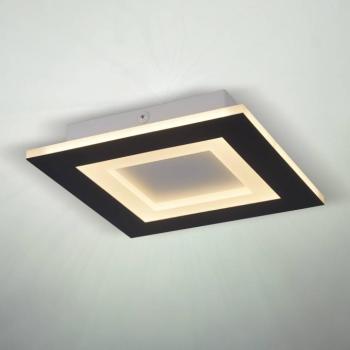 Squary LED mennyezeti lámpa, hossza 39 cm, fekete-fehér vas, CCT kép