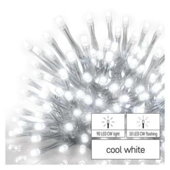 Standard LED sorolható füzér, villogó – jégcsapok, 2,5 m, kültéri, hideg fehér kép