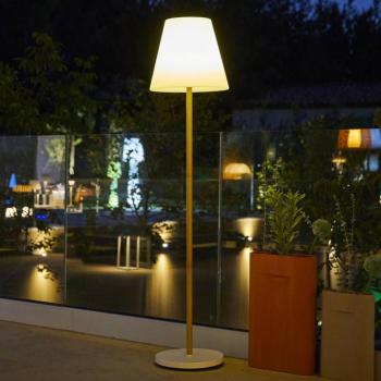 Standy LED-es napelemes teraszos lámpa, fehér/barna, magasság 150 cm, IP44 kép