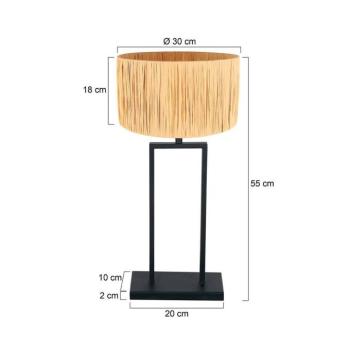 Stang 3857ZW asztali világítás, tengeri fű, fekete/természetes, magasság: 55 cm kép