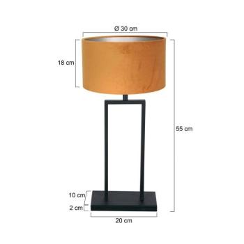 Stang 3858ZW asztali világítás, fekete/arany velúr, magasság: 55 cm kép