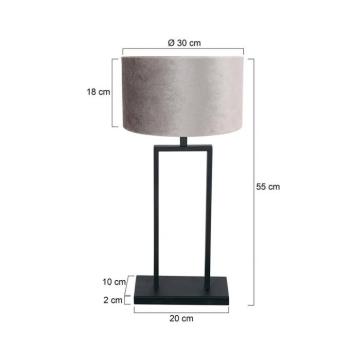 Stang 3858ZW asztali világítás, fekete/ezüst velúr, magasság: 55 cm kép
