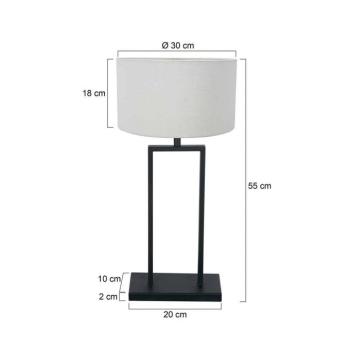 Stang 3860ZW asztali világítás, fekete/fehér vászon, magasság 55 cm kép