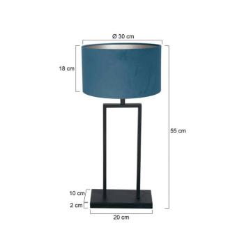 Stang 3862ZW asztali világítás, fekete/kék velúr, magasság: 55 cm kép