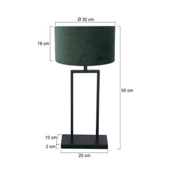 Stang 3862ZW asztali világítás, fekete/zöld velúr, magasság: 55 cm kép
