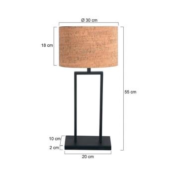 Stang 4364ZW asztali világítás, fekete/barna parafa, magasság 55 cm kép