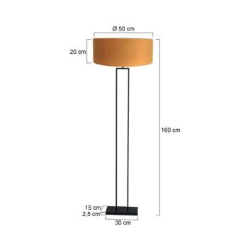 Stang álló lámpa, fekete/arany velúr, magasság 160 cm, E27 kép