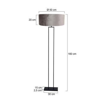 Stang álló lámpa, fekete/ezüst velúr, magasság 160 cm, E27 kép