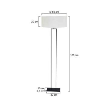 Stang álló lámpa, fekete/fehér vászon, magasság 160 cm, E27 kép