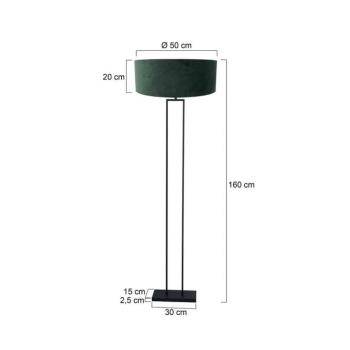 Stang álló lámpa, fekete/zöld velúr, magasság 160 cm, E27 kép