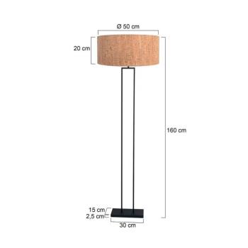 Stang mennyezeti lámpa, fekete/barna, magasság 160 cm, parafa kép